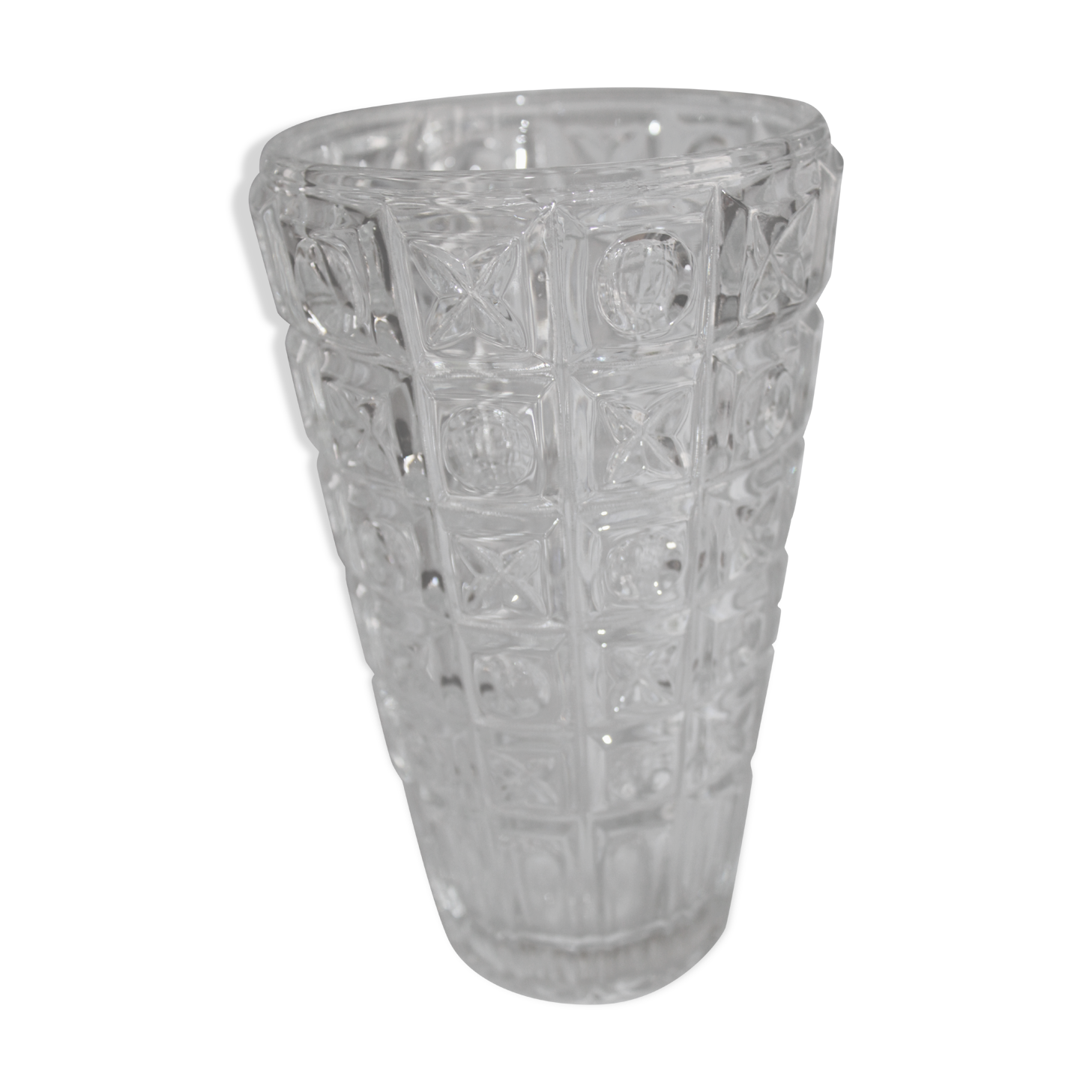 Glass vase 1970 geometric patterns