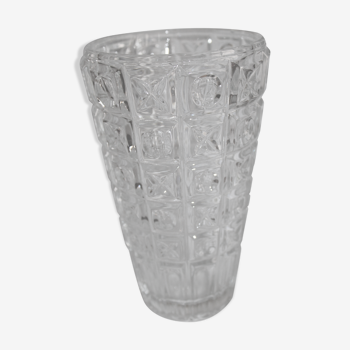 Vase en verre 1970 motifs géométriques