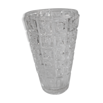 Glass vase 1970 geometric patterns