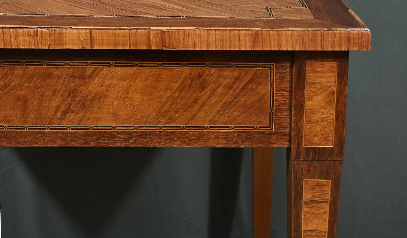 Small Marquetry Desk Table, Louis XVI style – 2nd part of the 19th century