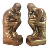 Paire de serre-livre "penseur" laiton
