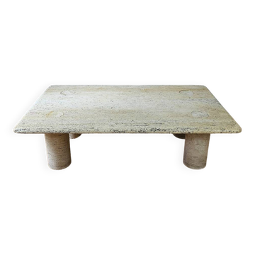 Angelo mangiarotti for up&up - travertine coffee table.