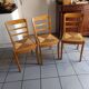 3 Monobloc straw bistro chairs from the 60s/70s