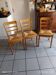 3 Monobloc straw bistro chairs from the 60s/70s