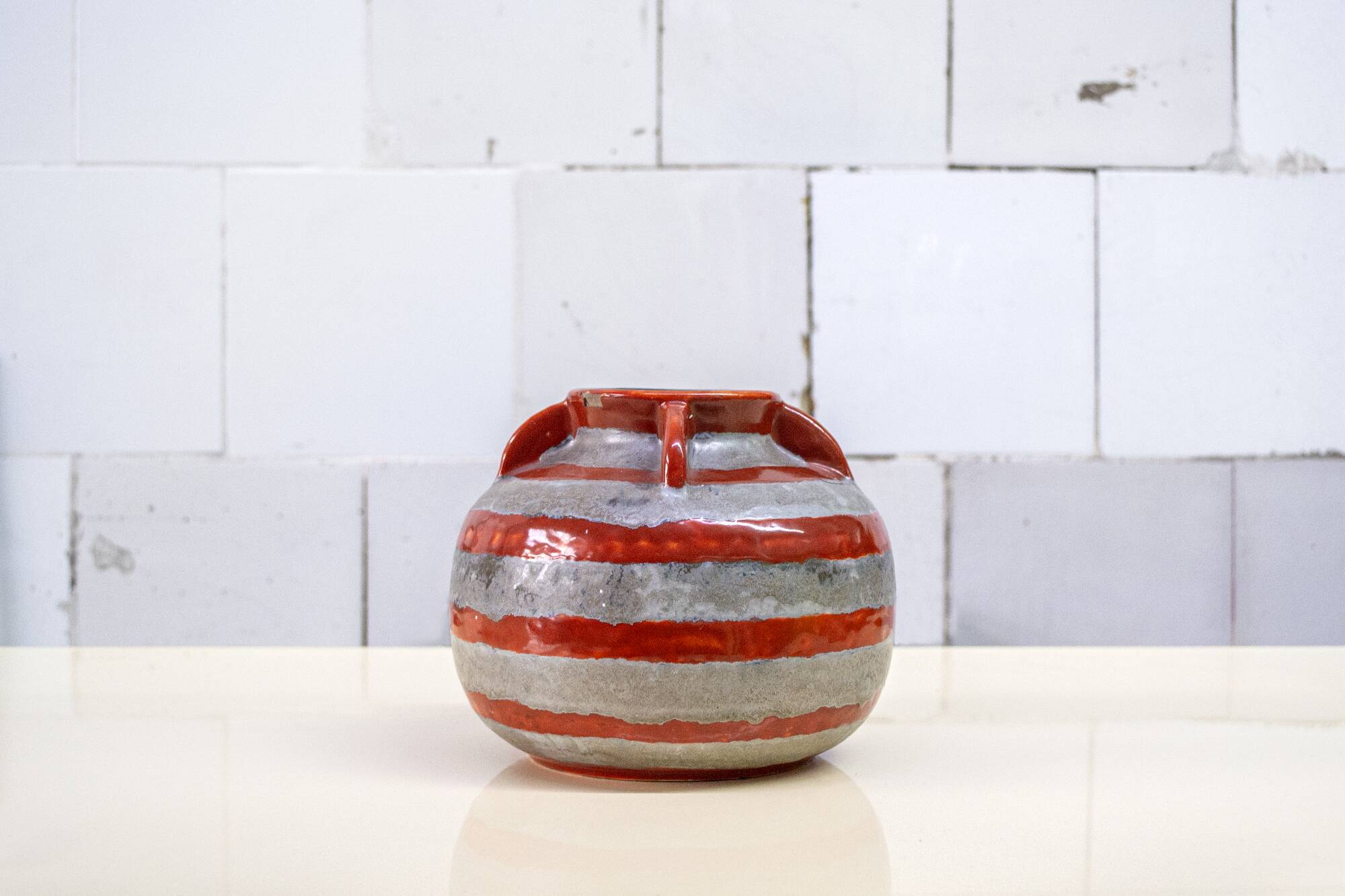 Vaso in ceramica La Fiamma, Albisola, 1940