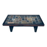 Brutalist Style Slate Tile Inlay Coffee Table, Belgium, 1970s