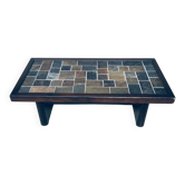 Brutalist Style Slate Tile Inlay Coffee Table, Belgium, 1970s