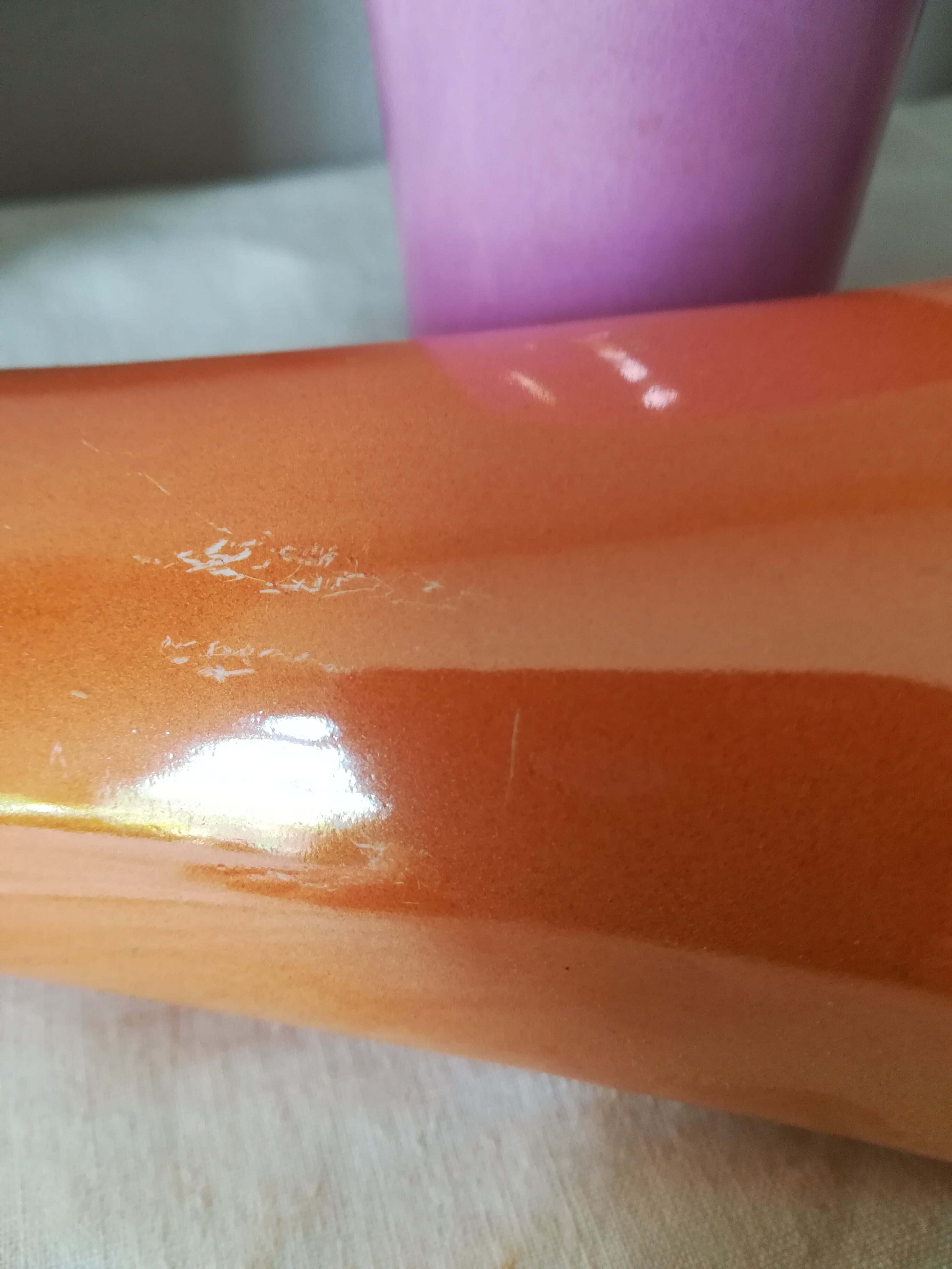 8 coloured cups in earthenware