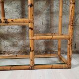 Bibliothèque étagère en bambou vintage