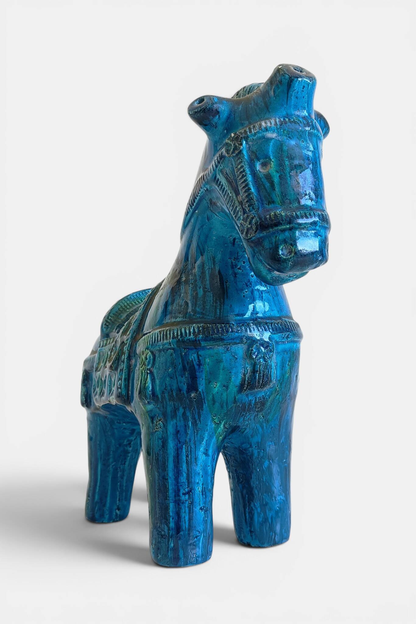 Sculpture de cheval Bitossi Rimini Blu par Aldo Londi, Italie, vers 1965