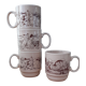 4 cups/mugs brown/beige - KilnCraft Stl England Deco hunting - vintage