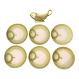 Moulin des Loups Vert fish-shaped plate and sauce boat service
