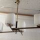 Chandelier in brass and lacquered metal 50s 60s