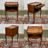 Louis XV style cherry wood bedside table from the 1950s