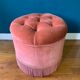 Pouf en velours rose
