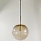 Large Mid-Century Smoked Air-Bubbled Glass Ball Ceiling Light from Limburg, Germany, 1970s