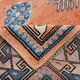 5x7 Pumpink Orange & Blue Turkish Rug, 154x203Cm