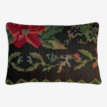 Housse de coussin kilim vintage turque faite à la main, 30 x 50 cm