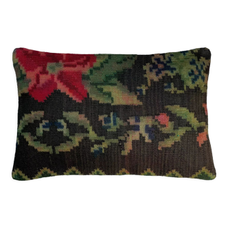Vintage turkish handmade kilim cushion cover , 30 x 50 cm