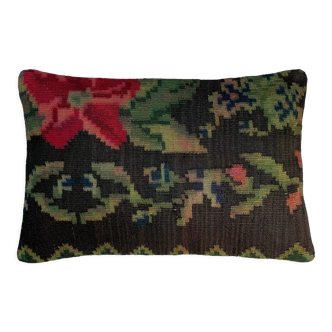 Housse de coussin kilim vintage turque faite à la main, 30 x 50 cm