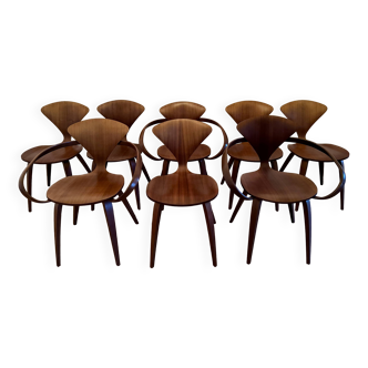 Lot de 8 chaises et fauteuils CHERNER CHAIR - Design Norman CHERNER (5 chaises et 3 fauteuils)