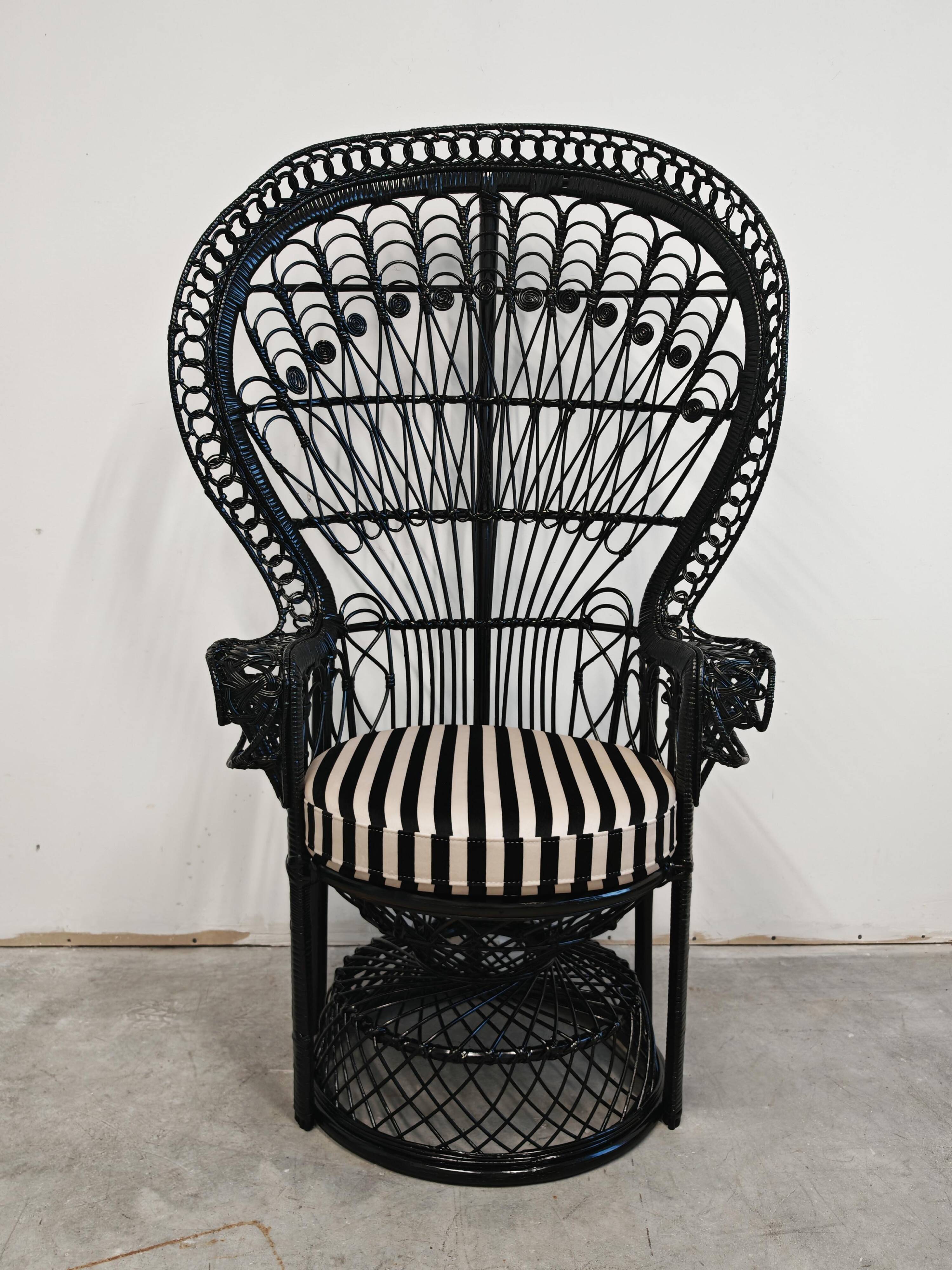 Vintage Emmanuelle chair in rattan 1970s