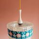 Vintage 1970s plexiglass and flower pendant light