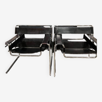 Duo fauteuils Wassily par Marcel Breuer Bononia
