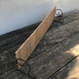 Vintage 1960 wicker wall shelf and wrought iron structure