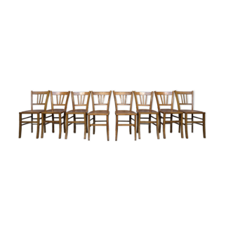 Series of 8 wooden chairs bistro brasserie Lutherma
