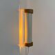 Vintage adjustable wall light, white lacquered metal and pine, Sweden, 1980.