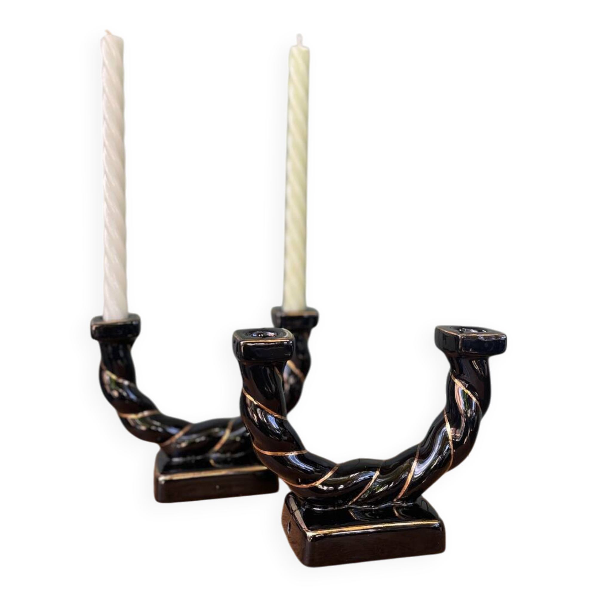 Ceramic twisted candle holder
