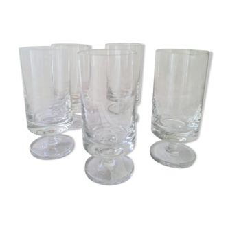 Set of 5 crystal glasses