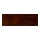 Vintage Italian Sideboard, Mid-Century Modern Wood Cabinet with Lockers 1960's