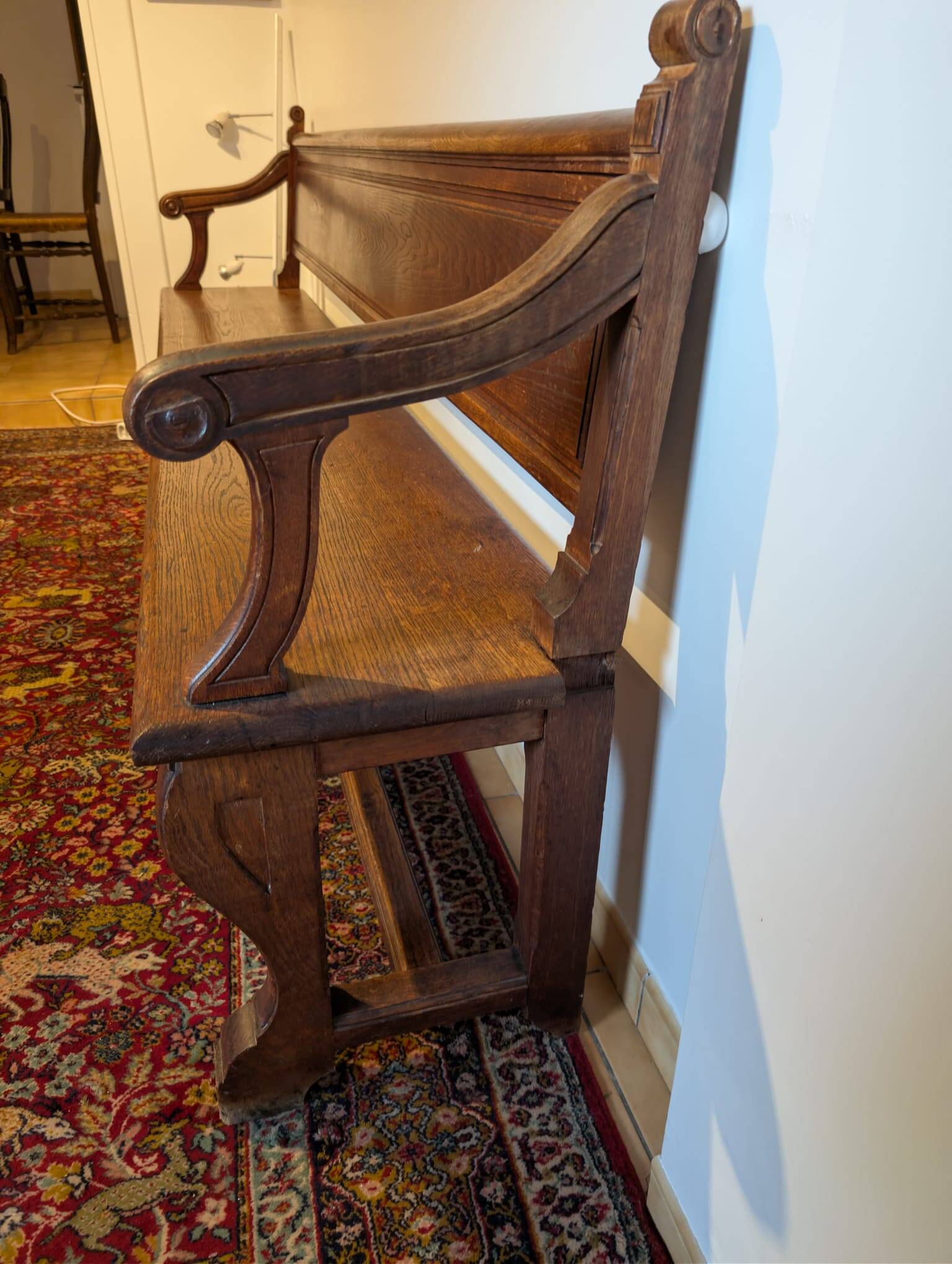 Antique oak castle bench – Rustic Style / 19th Century
