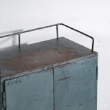 Armoire de style industriel à patine bleue (c.1950)