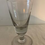 8 old blown and different foot wine glasses
