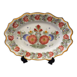Oval serving dish Henriot Quimper floral decor