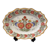 Plat de service ovale Henriot Quimper decor floral