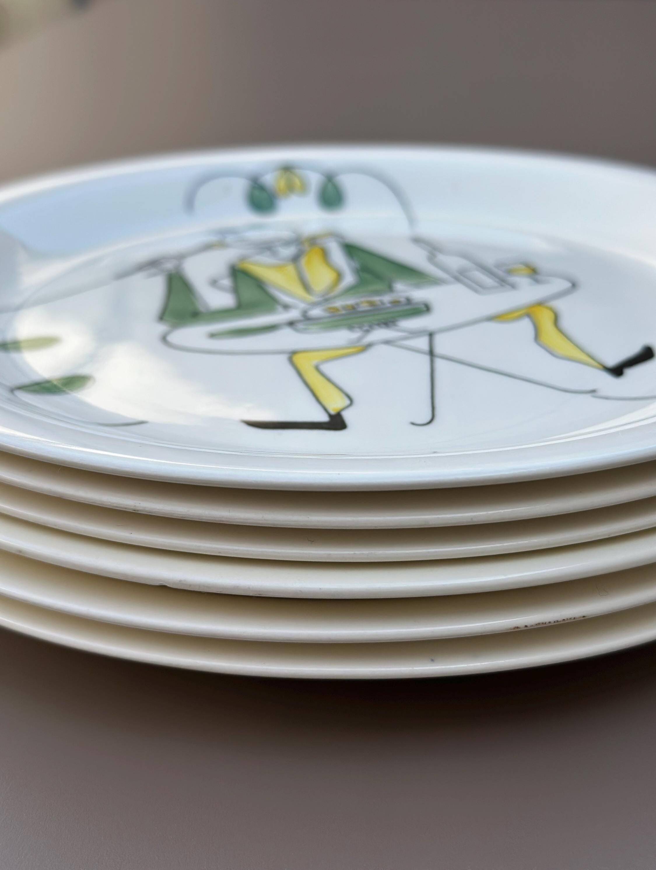 Set of 6 vintage Royal Sphinx Maastricht plates – Folk decor