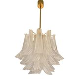Contemporary Glass "Sella" Chandelier With Gold 24k Metal Fram