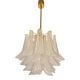 Contemporary Glass "Sella" Chandelier With Gold 24k Metal Fram