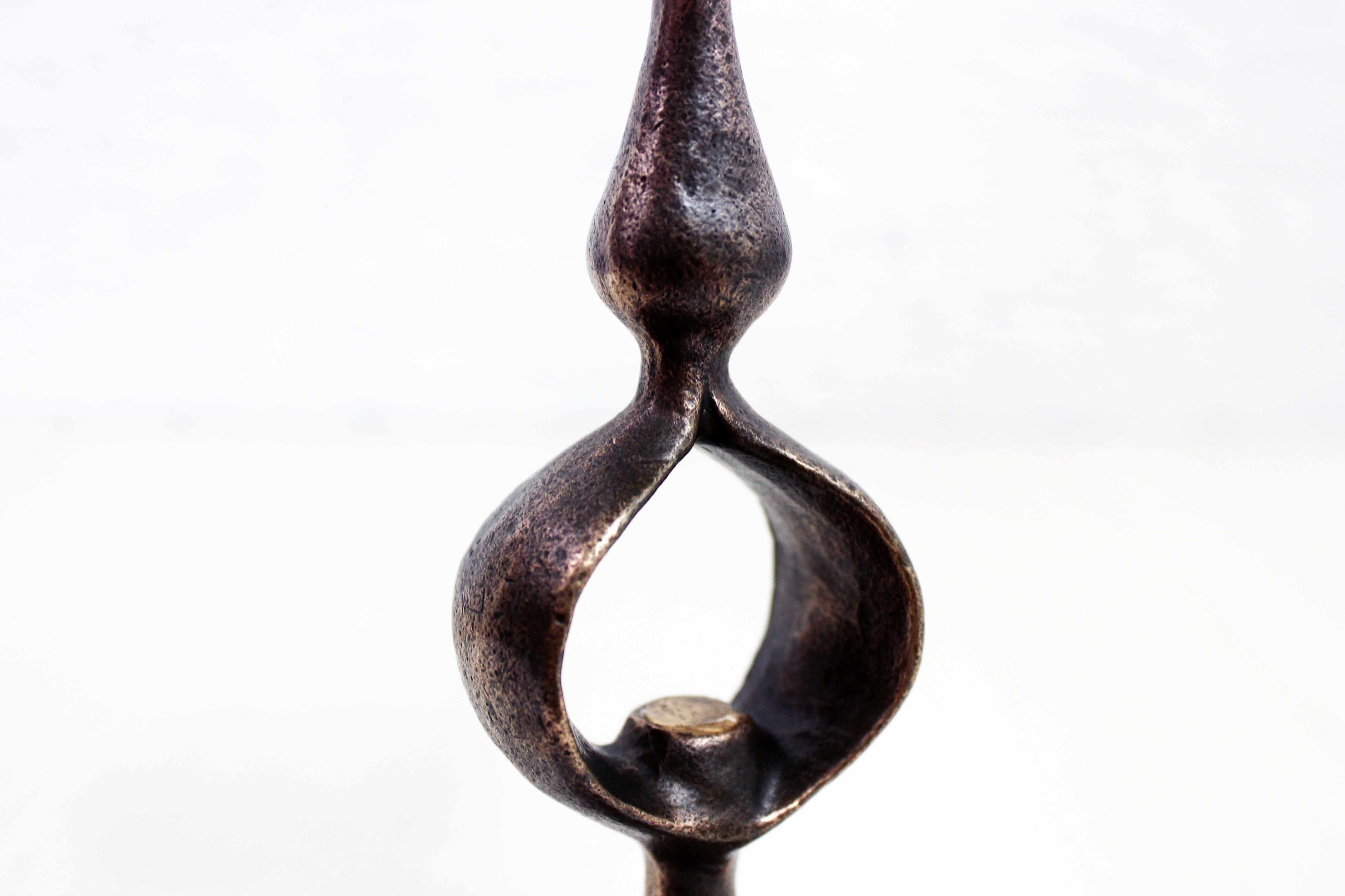 Candlestick spade bronze candle