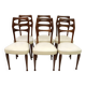 Six Vittorio Dassi Mid-Century Modern Italian Mahogany Dining Chairs, 1950s