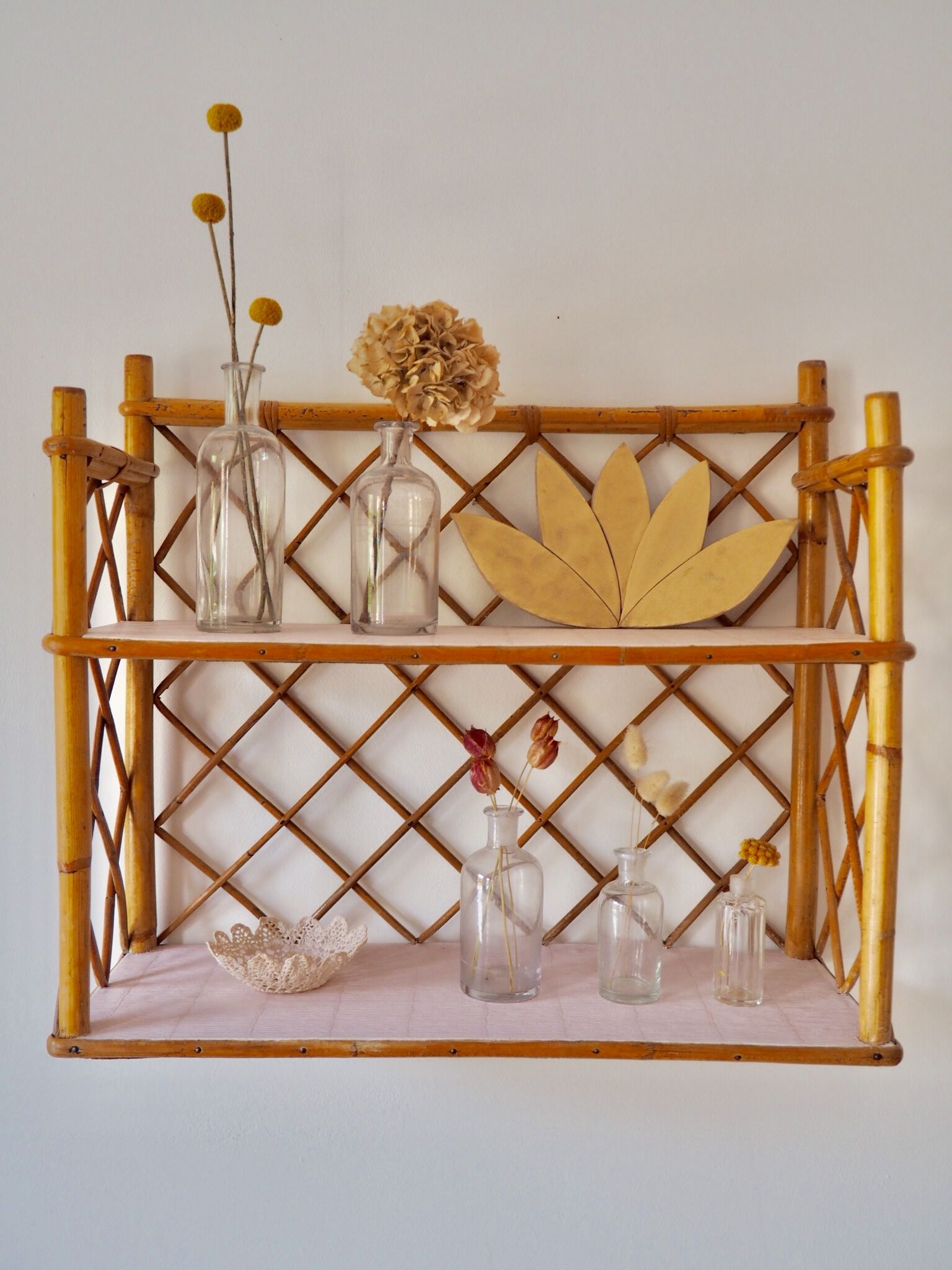 Rattan shelf