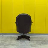 Brown leather chesterfield directors armchair