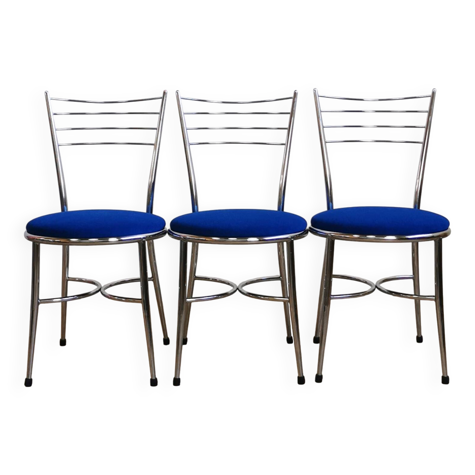 Chaises chrome bleu cobalt