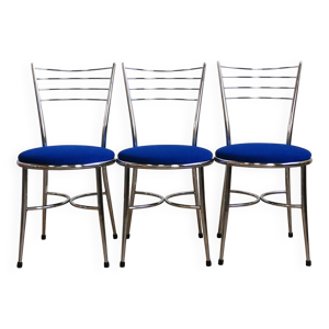 Chaises chrome bleu cobalt