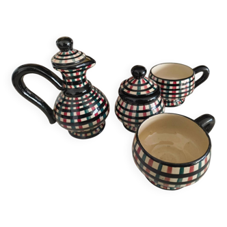 Vallauris coffee service FASE hand-decorated – 1950s ceramics
