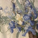 Georges prestat (1911-1994), bouquet of irises, oil on canvas from 1946